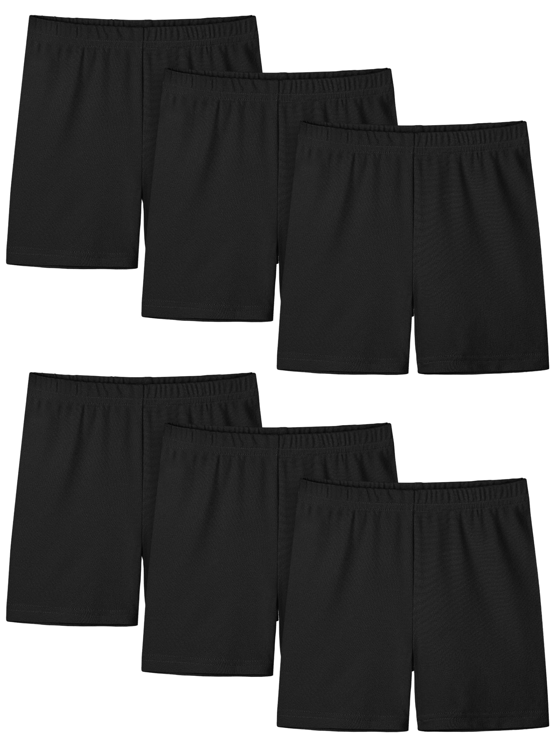Resinta 6 Pack Girls Bike Shorts Under Dress Dance Cartwheel Shorts for Toddler Kids Summer Clothes Multicolor