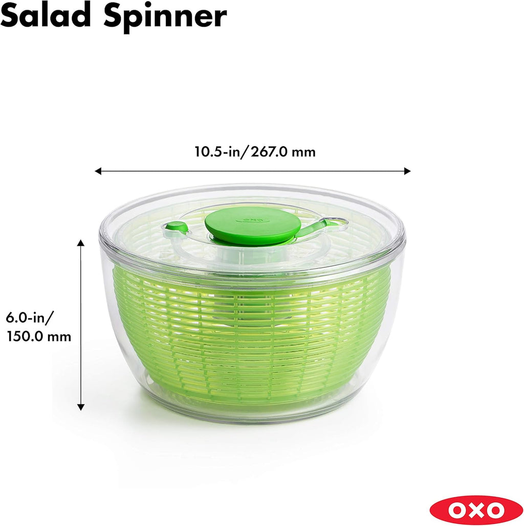 OXO Good Grips Salad Spinner | Lettuce Spinner | Fruit Washer | Fruit Washing Bowl with Strainer | Vegetable Cleaner | Salad Cleaner | Lettuce Washer | 6.22 Quart Capacity