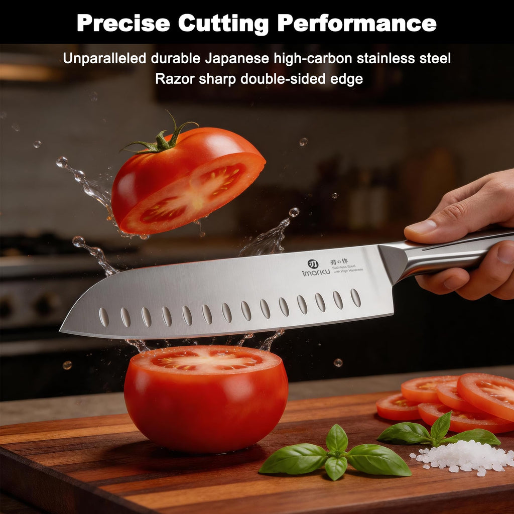 imarku Chef Knife 7 Inch Kitchen Knife Ultra Sharp Santoku Knife - High Carbon Japanese Chefs Knife, Kitchen Gadgets 2025, Apartment Essentials, Birthday Gifts for Him Her, Best Gifts for Women Men
