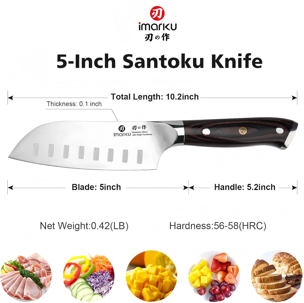 imarku Chef Knife 7 Inch Kitchen Knife Ultra Sharp Santoku Knife - High Carbon Japanese Chefs Knife, Kitchen Gadgets 2025, Apartment Essentials, Birthday Gifts for Him Her, Best Gifts for Women Men