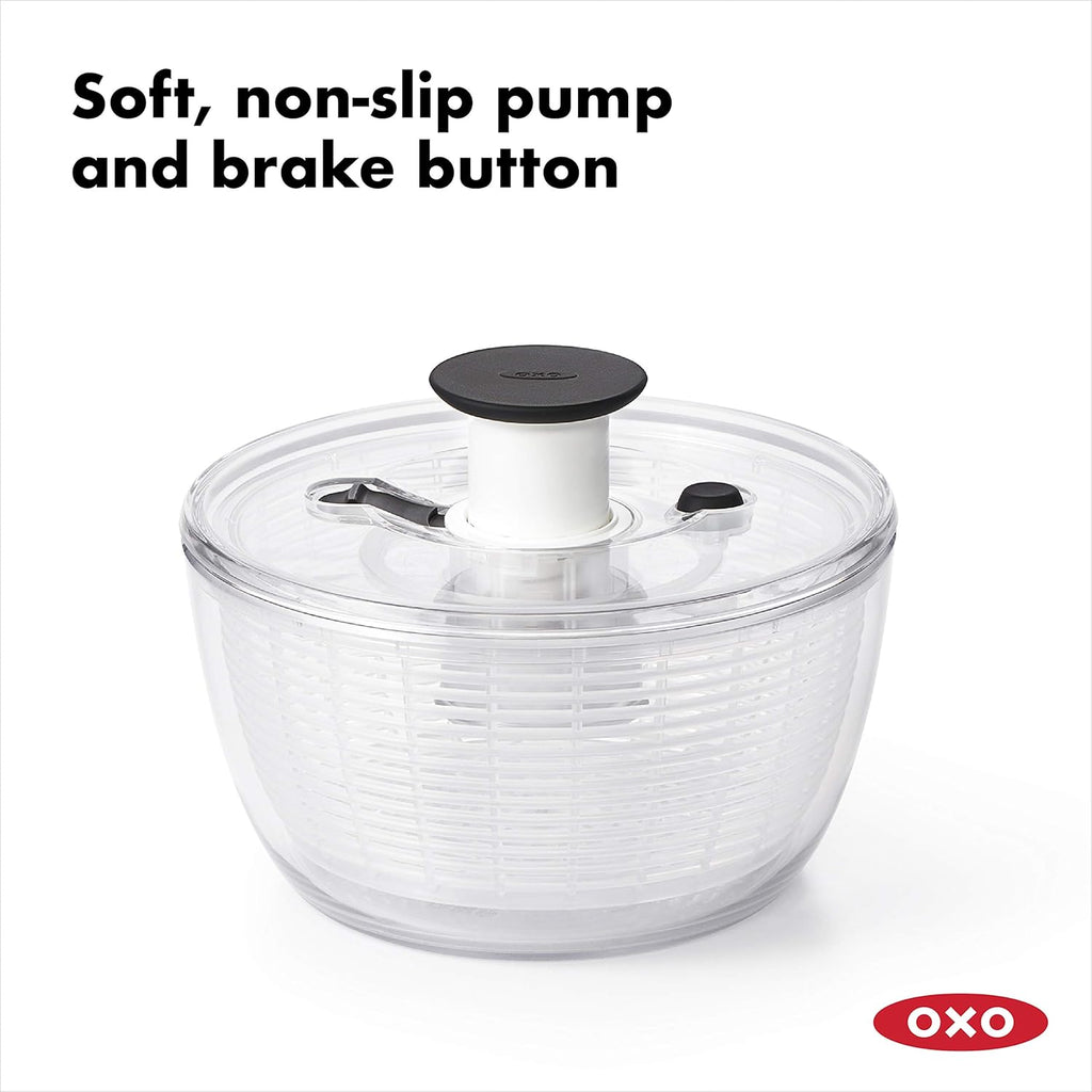 OXO Good Grips Salad Spinner | Lettuce Spinner | Fruit Washer | Fruit Washing Bowl with Strainer | Vegetable Cleaner | Salad Cleaner | Lettuce Washer | 6.22 Quart Capacity