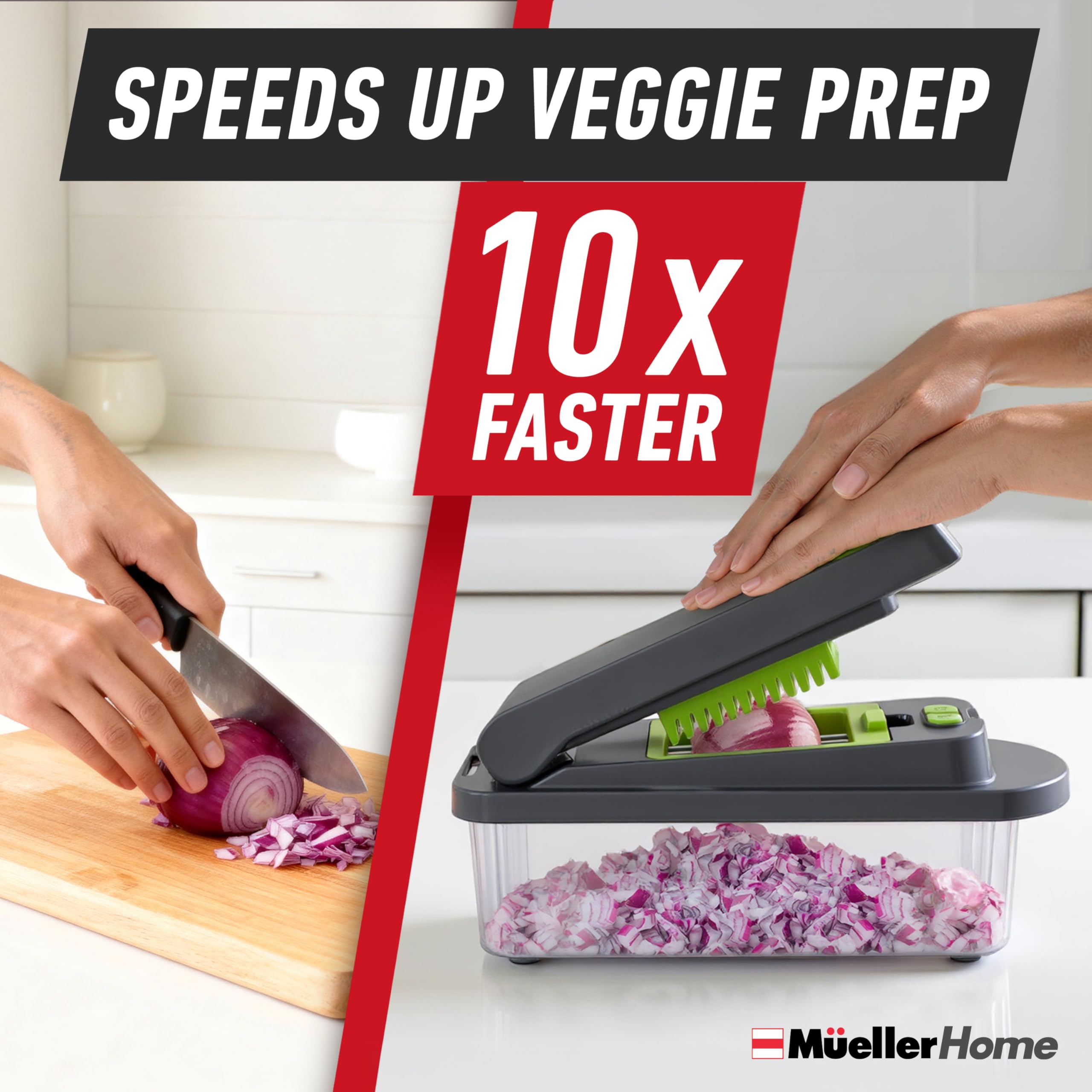 Mueller The Real Original Pro Chopper since 2013 Vegetable Chopper Mandoline Slicer, 8 Blade Food Veggie Chopper Onion Vegetable Cutter with Container, Kitchen Gadgets & Essentials, (10 in 1)