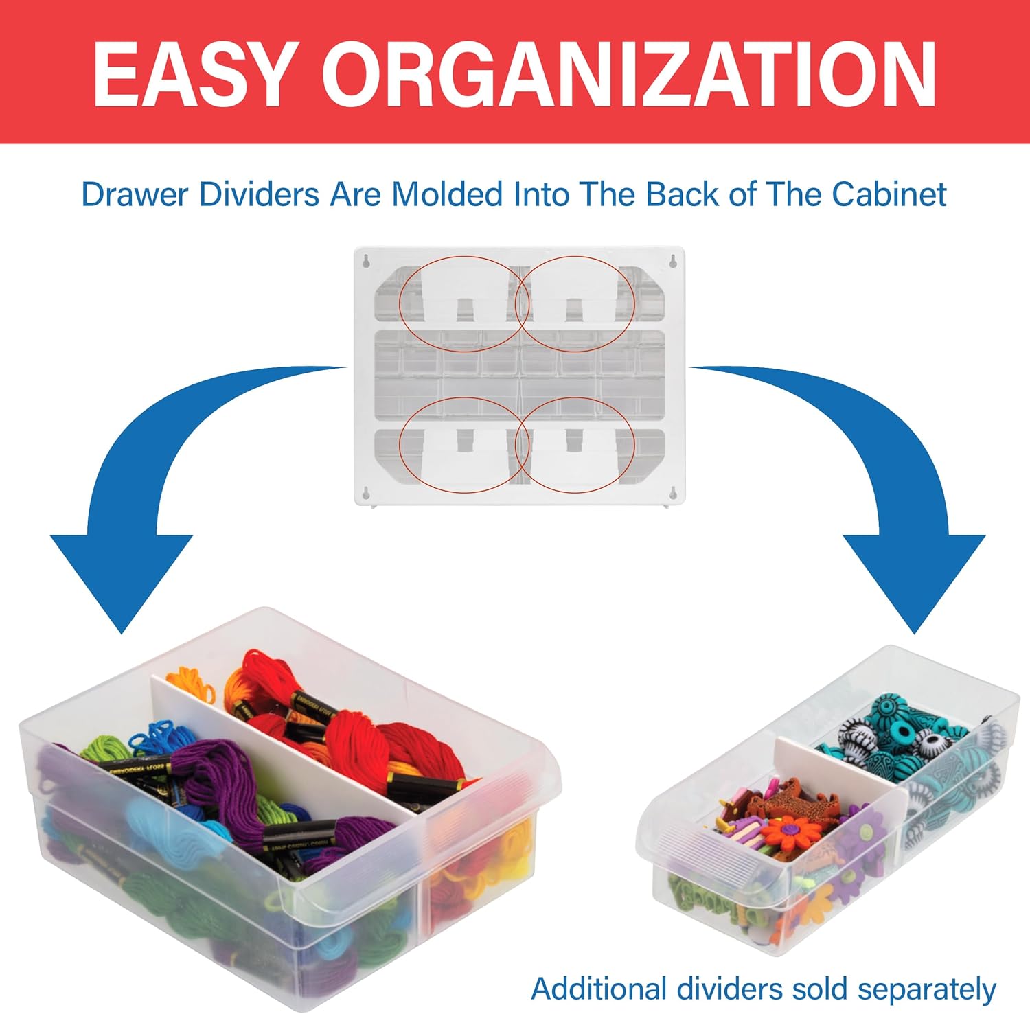 Akro-Mils 26-Drawer Plastic Drawer Storage Cabinet for Garage Organization, Bead Organizer, Building Bricks Storage, Teacher Toolbox, Makeup Organizer, 20" W x 6" D x 10" H, 10126 Yellow