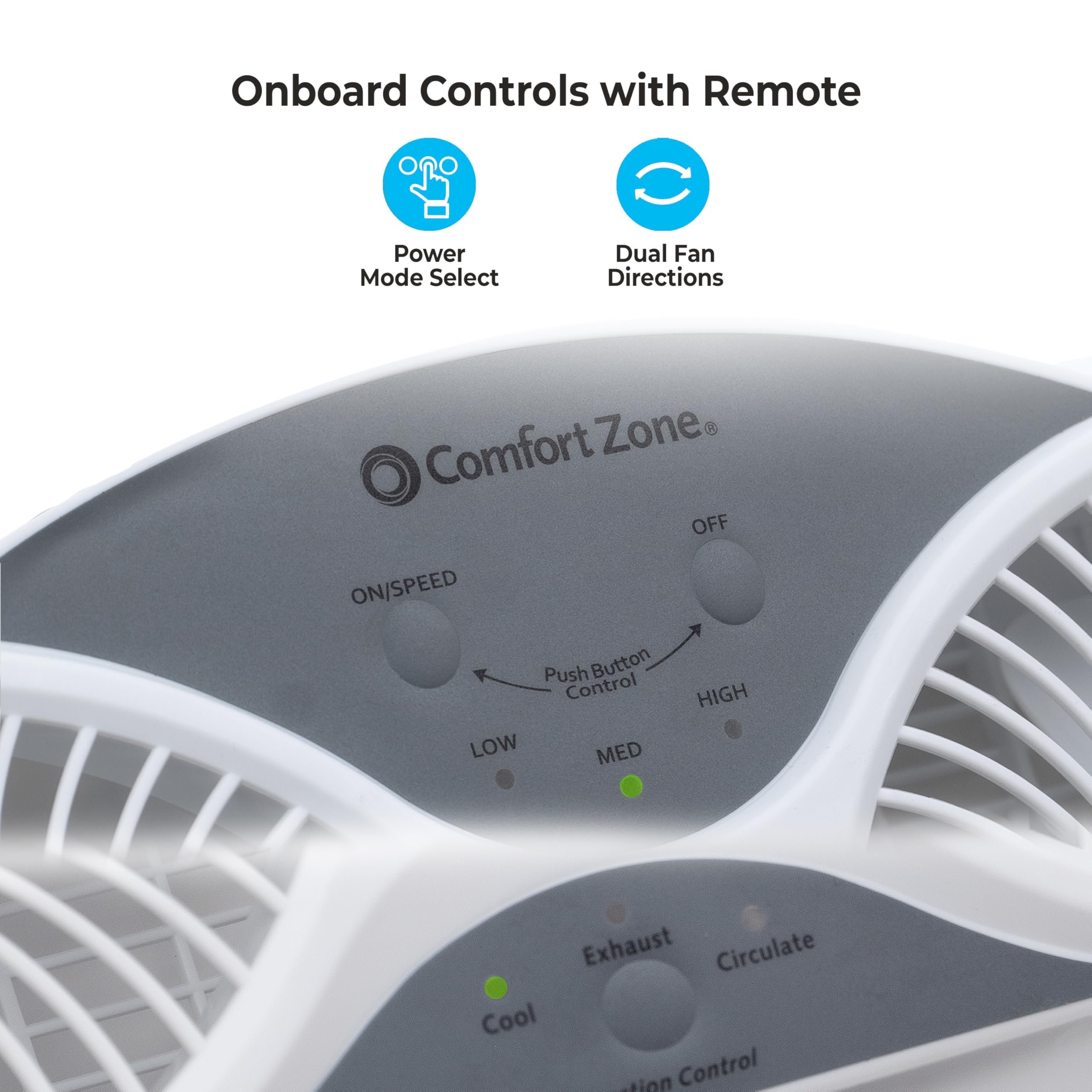 Comfort Zone Twin Window Fan with Reversible Airflow Control, 9 inch, Auto-Locking Expanders, 2 Speed Fan, Dual Fan, Exhaust, Airflow 9.84 ft/sec, Ideal for Home, Kitchen, Bedroom & Office, CZ319WT