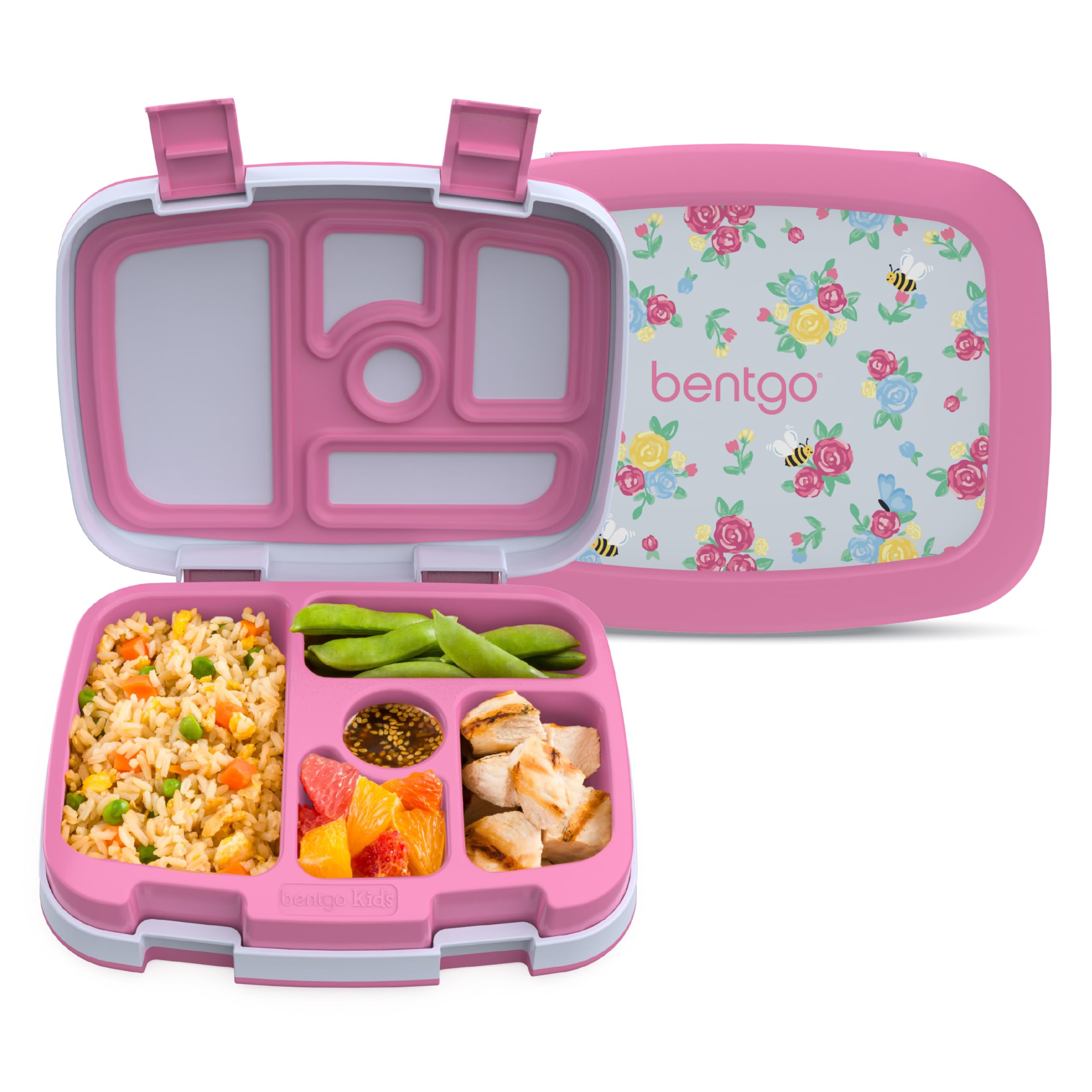 Bentgo Kids Prints Leak-Proof, 5-Compartment Bento-Style Kids Lunch Box - Ideal Portion Sizes for Ages 3-7, Durable, Drop-Proof, Dishwasher Safe, & PFAS & BPA-Free Materials (Unicorn)
