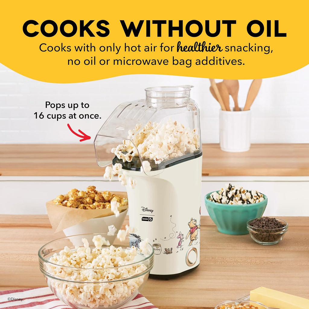 DASH Fresh Pop Popcorn Maker - Oil-Free, Air Popcorn Popper - With Measuring Cup & Recipe Guide - Perfect for Movie Nights - 16 Cups, Aqua