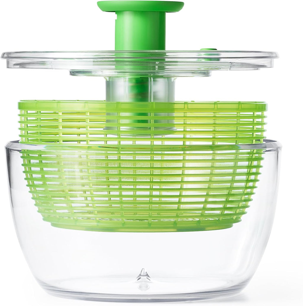 OXO Good Grips Salad Spinner | Lettuce Spinner | Fruit Washer | Fruit Washing Bowl with Strainer | Vegetable Cleaner | Salad Cleaner | Lettuce Washer | 6.22 Quart Capacity
