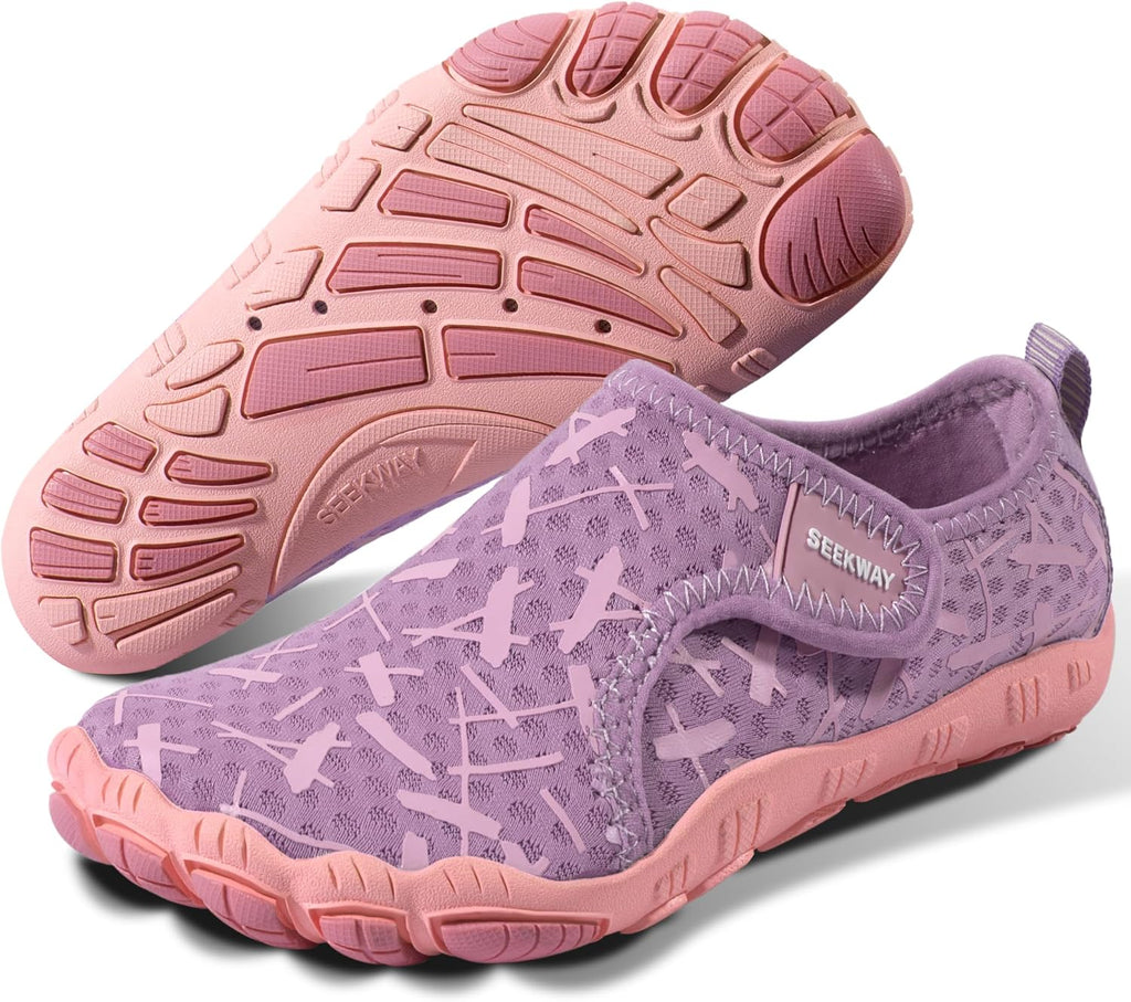 SEEKWAY Barefoot Water Shoes for Kids - Wide Toe Box and Quick-Dry Sand Shoes Toddler for Hiking Swim Beach Pool Kayak Sport Accessories, Camping Essentials Non-Slip for Boys Girls Sizes