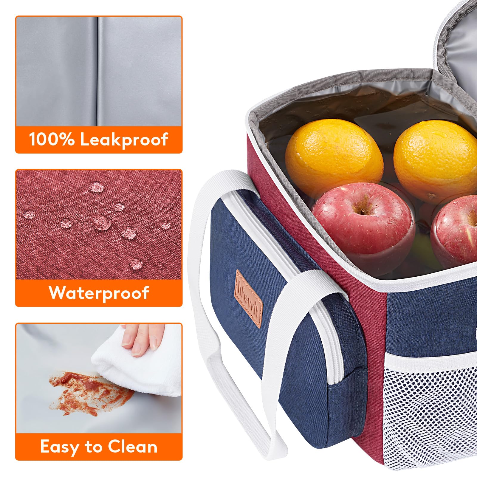 Lifewit Medium Lunch Bag, Insulated Lunch Box, Soft Cooler Cooling Tote for Adult Men Women, Black 12-Can (9L)
