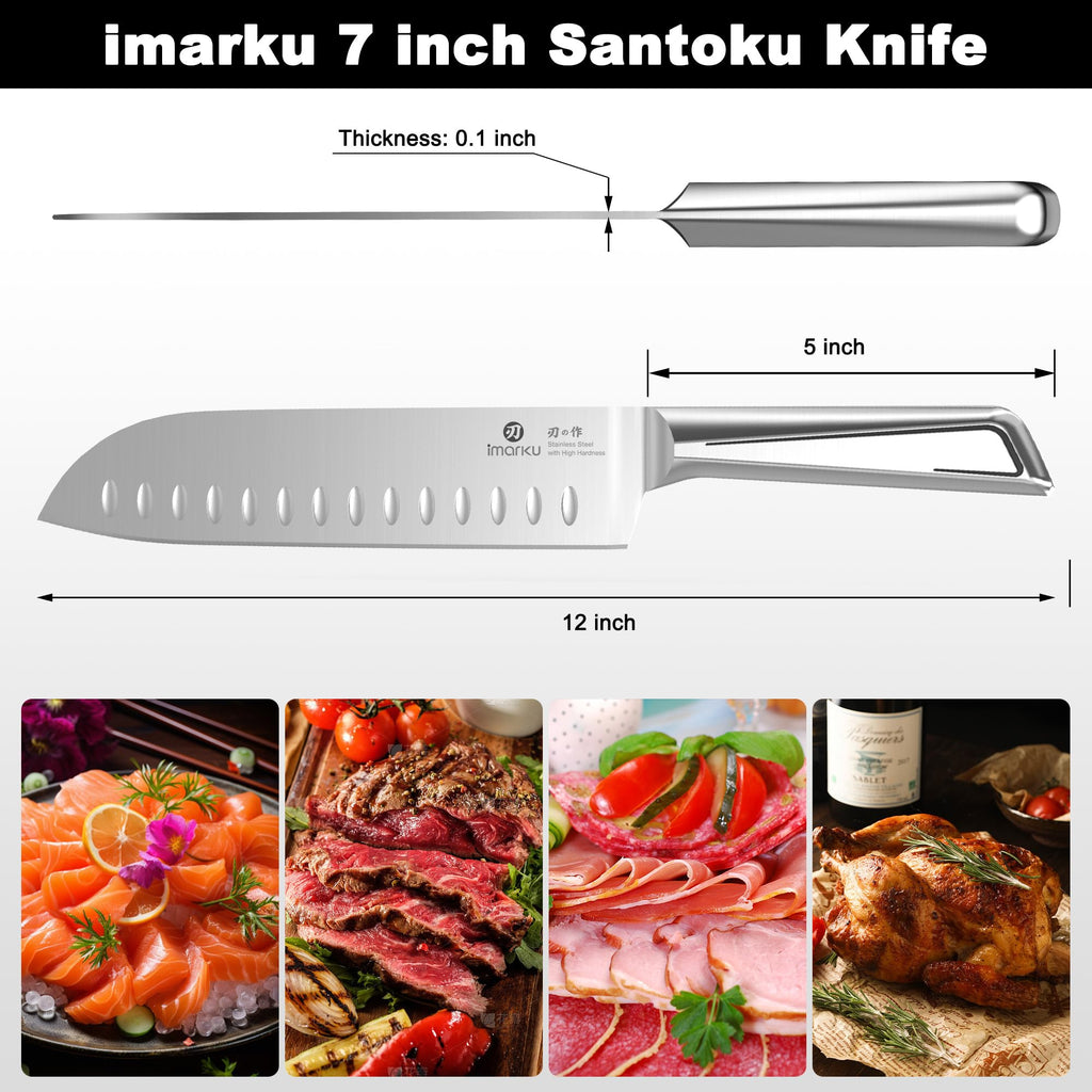 imarku Chef Knife 7 Inch Kitchen Knife Ultra Sharp Santoku Knife - High Carbon Japanese Chefs Knife, Kitchen Gadgets 2025, Apartment Essentials, Birthday Gifts for Him Her, Best Gifts for Women Men