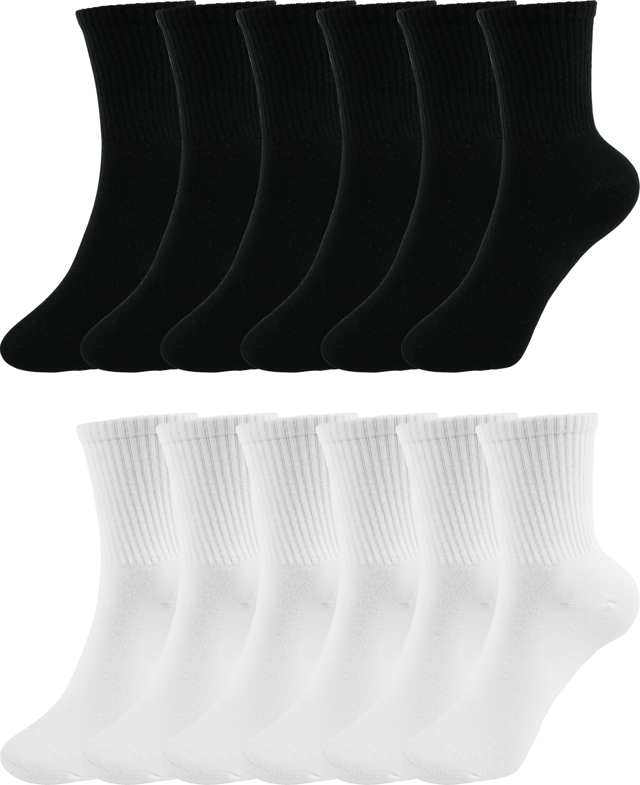 BomKinta Women Casual Calf Socks - Cute Cotton Crew Socks - Soft Above Ankle Sock Gifts 6 Pairs Size 5-10