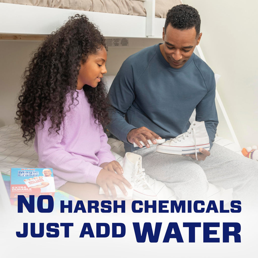 Mr. Clean Magic Eraser Sponge, All Purpose Cleaner, Cleaning Scrubber, Wall, Sneaker, Kitchen, Bathroom, Shower Cleaning Supplies, Melamine Sponge, Cleaning Pads, Whole Home Extra Durable, 12ct