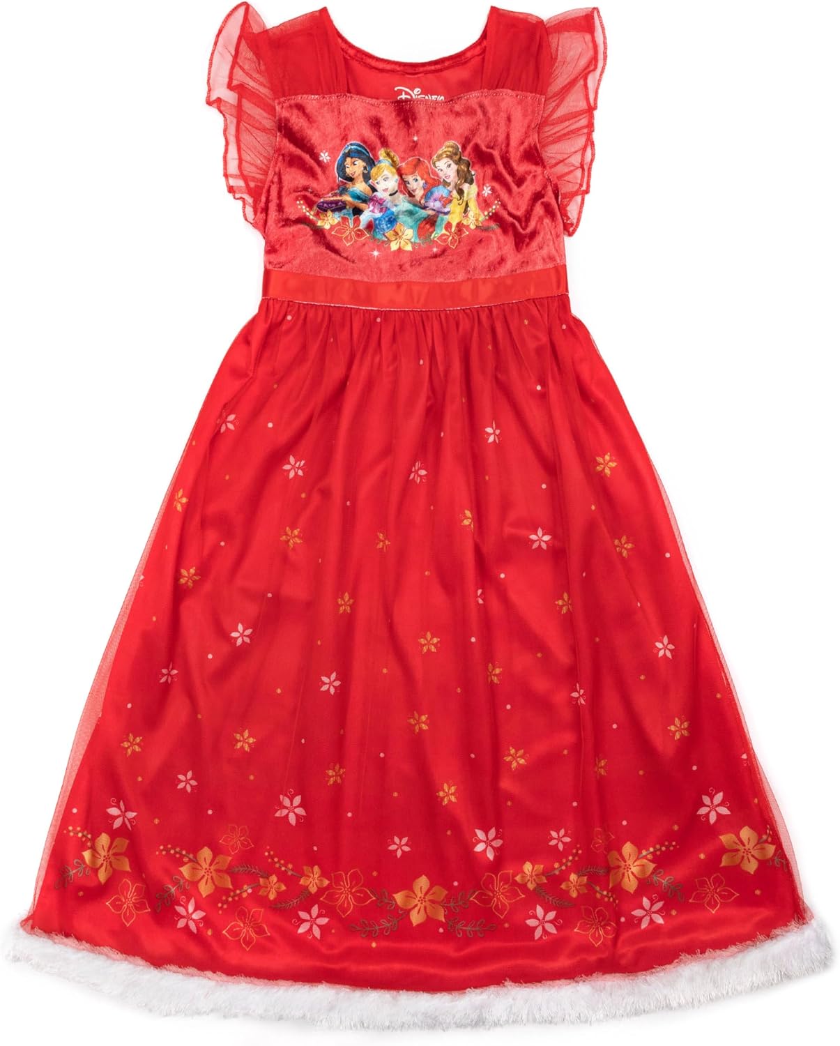 Disney Girls' Princess Dress Nightgown, Fantasy Gown, Soft & Cute Pajamas for Kids