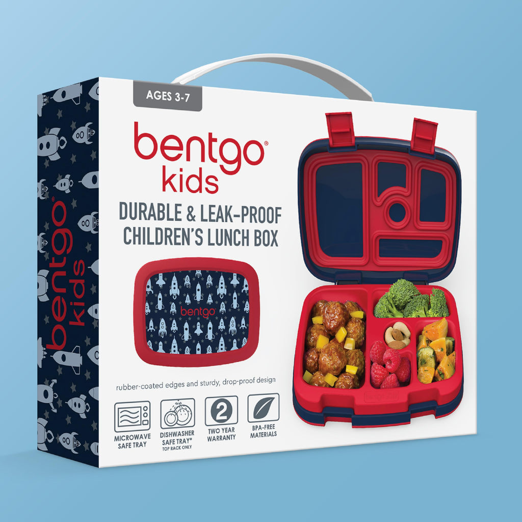 Bentgo Kids Prints Leak-Proof, 5-Compartment Bento-Style Kids Lunch Box - Ideal Portion Sizes for Ages 3-7, Durable, Drop-Proof, Dishwasher Safe, & PFAS & BPA-Free Materials (Unicorn)