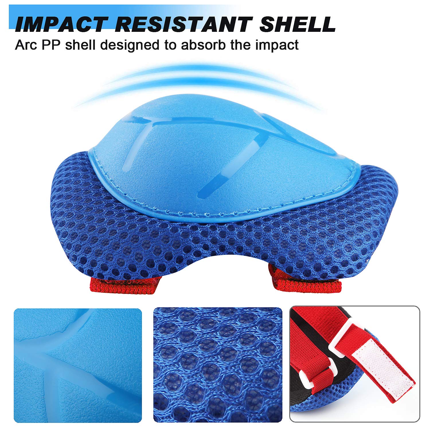 Wemfg Kids Protective Gear Set Knee Pads for Kids 3-14 Years Toddler Knee and Elbow Pads with Wrist Guards 3 in 1 for Skating Cycling Bike Rollerblading Scooter