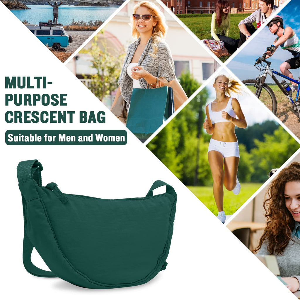 Nylon Crescent Crossbody Bag for Women Purses Trendy Men,Small Travel Sling Bag Hobo