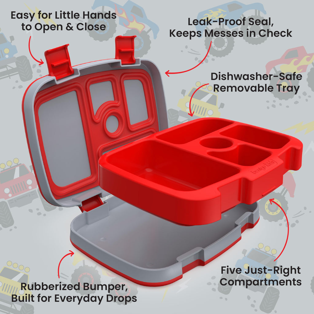 Bentgo Kids Prints Leak-Proof, 5-Compartment Bento-Style Kids Lunch Box - Ideal Portion Sizes for Ages 3-7, Durable, Drop-Proof, Dishwasher Safe, & PFAS & BPA-Free Materials (Unicorn)