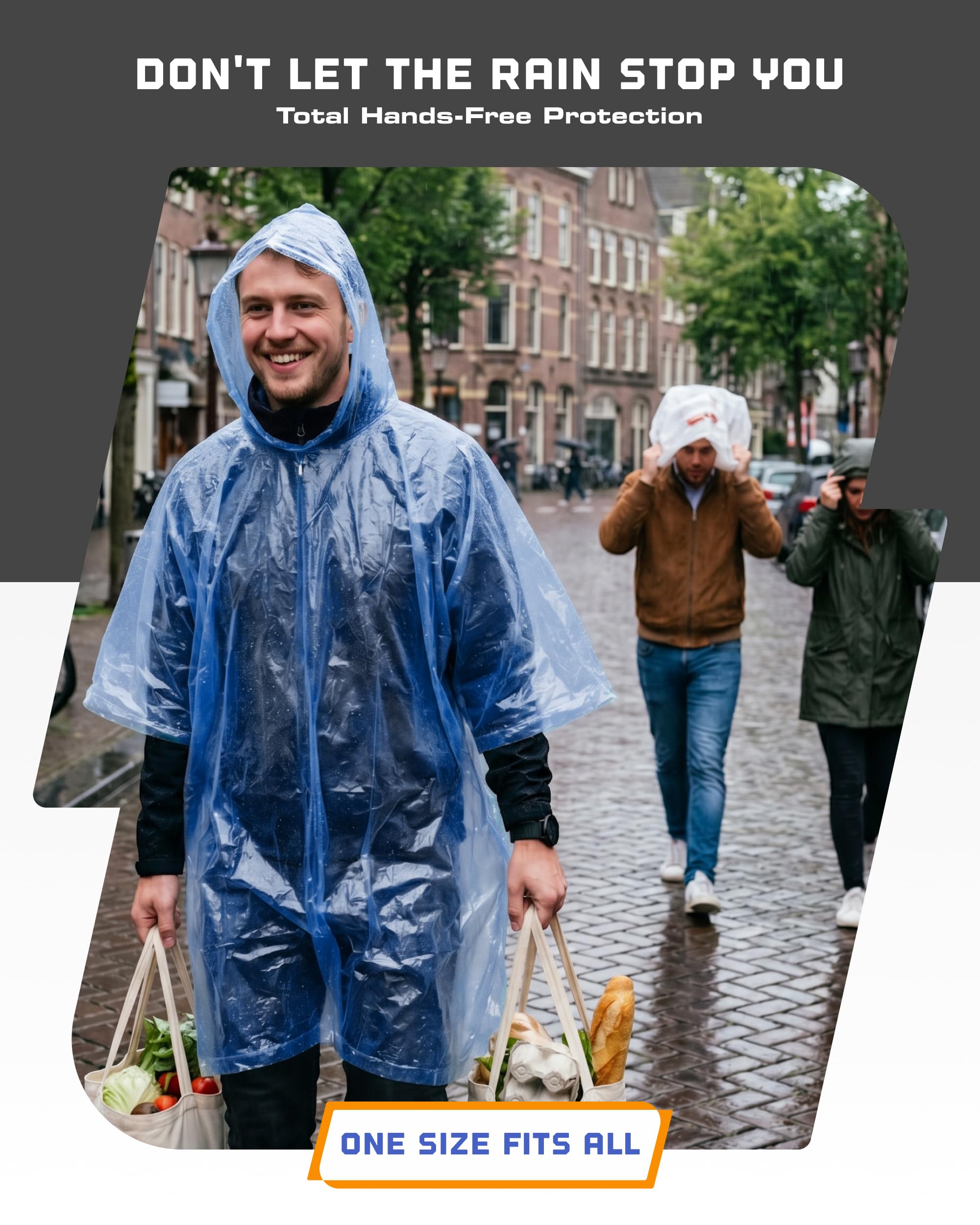 Hagon PRO Disposable Rain Ponchos for Adults (5 Pack)