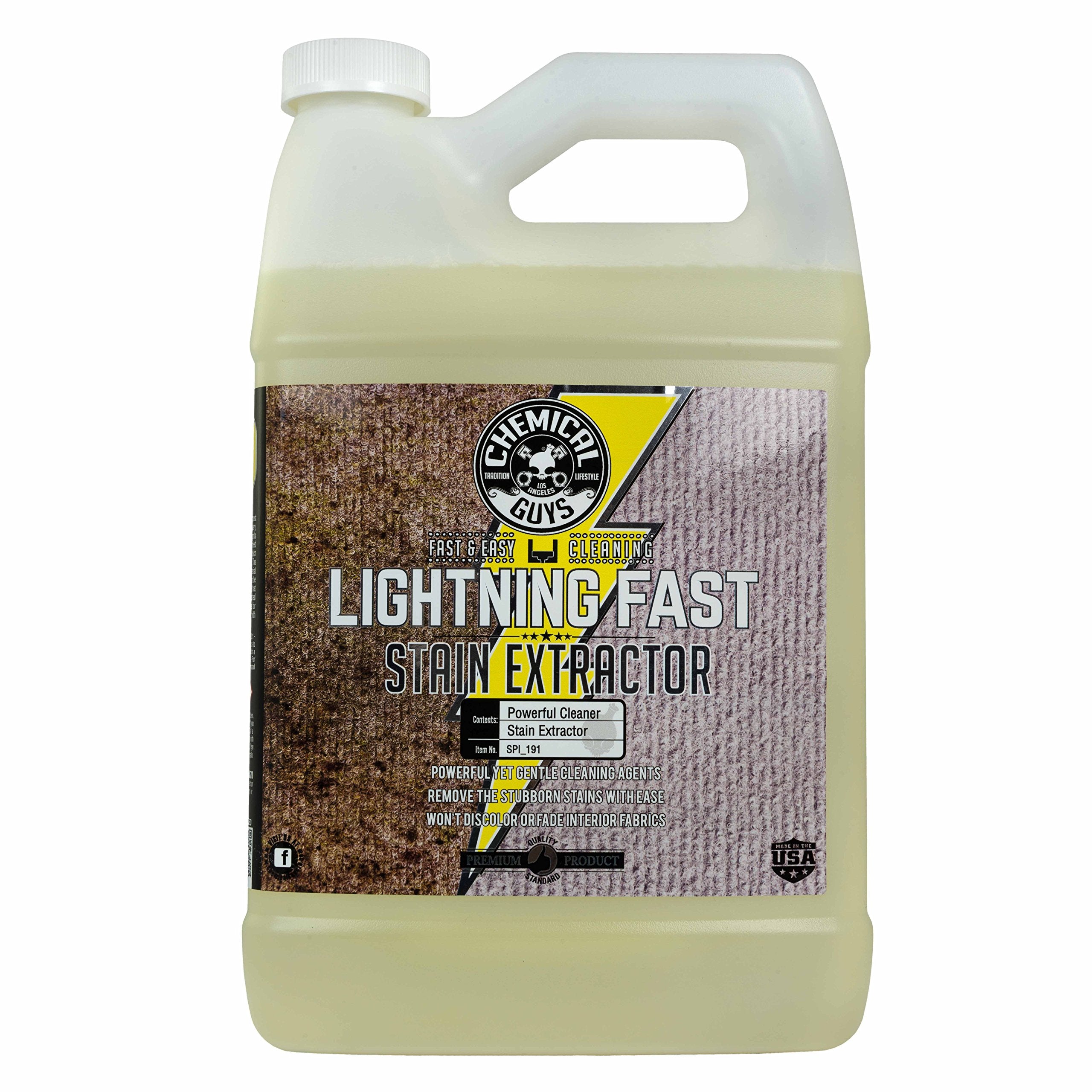 Chemical Guys Lightning Fast Carpet and Upholstery Stain Extractor - Chemical Guys Carpet Cleaner, Great for Fabric, Upholstery, Cars, Home, Office, Furniture, and More, Fresh Scent - 16 oz