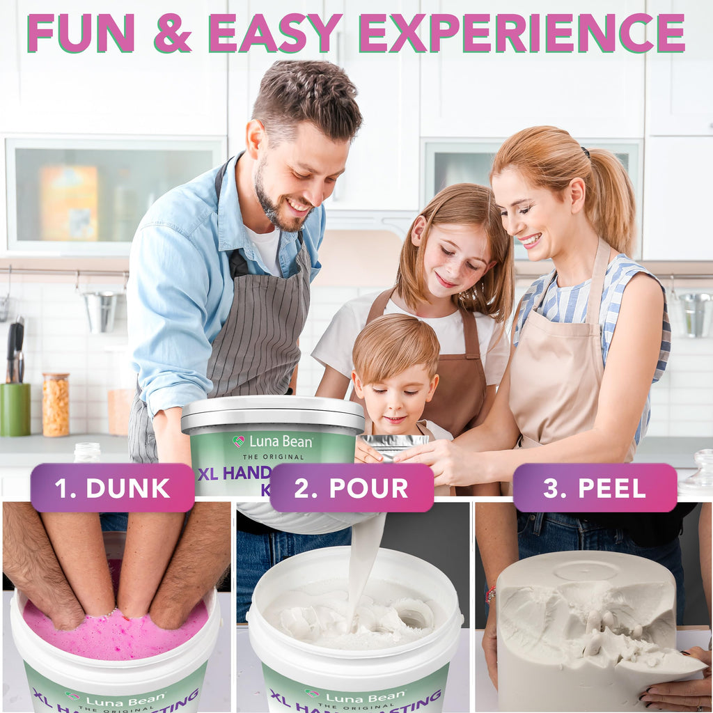 Luna Bean Hand Casting Kit – The Original Hand Mold Kit for Couples – Gifts for Him and Her - Anniversary Engagement Birthday Gifts for Women Men Mom Wife Boyfriend Girlfriend Wedding Bridal Shower