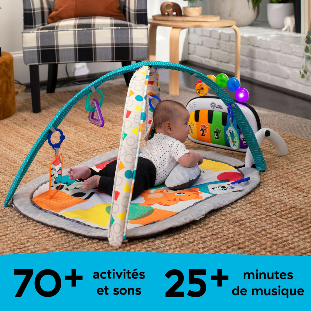 Baby Einstein 4-in-1 Kickin' Tunes Music and Language Play Gym and Piano Tummy Time Activity Mat