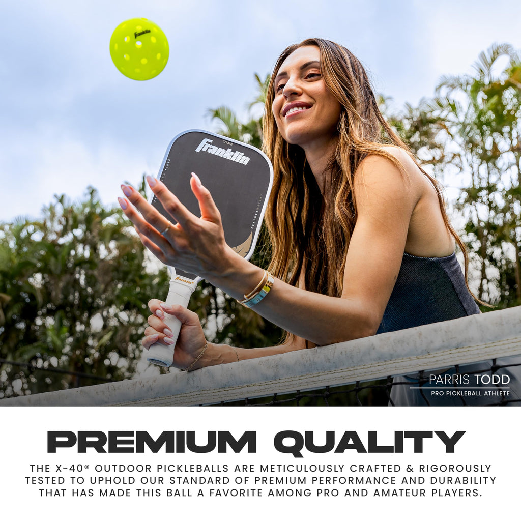 Franklin Sports X-40 Outdoor Pickleballs - Official Ball of USA Pickleball, APP Tour + US Open - Regulation Size