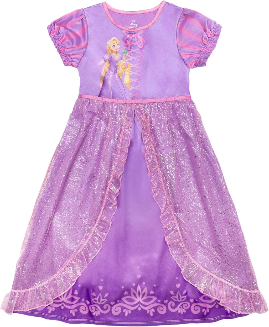 Disney Girls' Princess Dress Nightgown, Fantasy Gown, Soft & Cute Pajamas for Kids