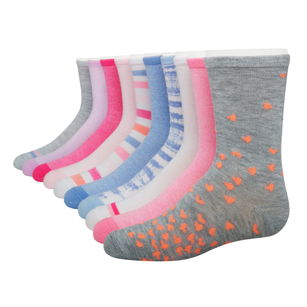 Hanes Girls' Socks, Fashion Patterned Soft Socks, No Show, Ankle, and Crew, 12-pair Packs
