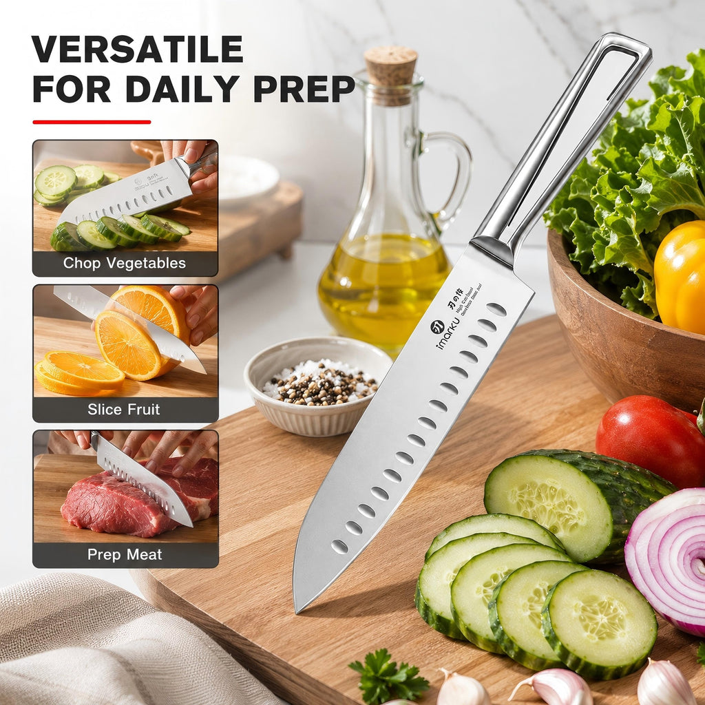 imarku Chef Knife 7 Inch Kitchen Knife Ultra Sharp Santoku Knife - High Carbon Japanese Chefs Knife, Kitchen Gadgets 2025, Apartment Essentials, Birthday Gifts for Him Her, Best Gifts for Women Men