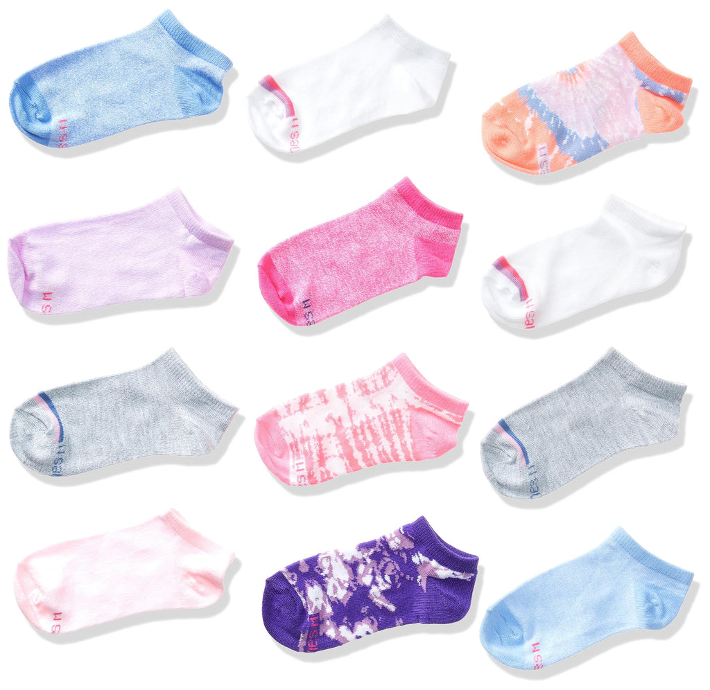Hanes Girls' Socks, Fashion Patterned Soft Socks, No Show, Ankle, and Crew, 12-pair Packs