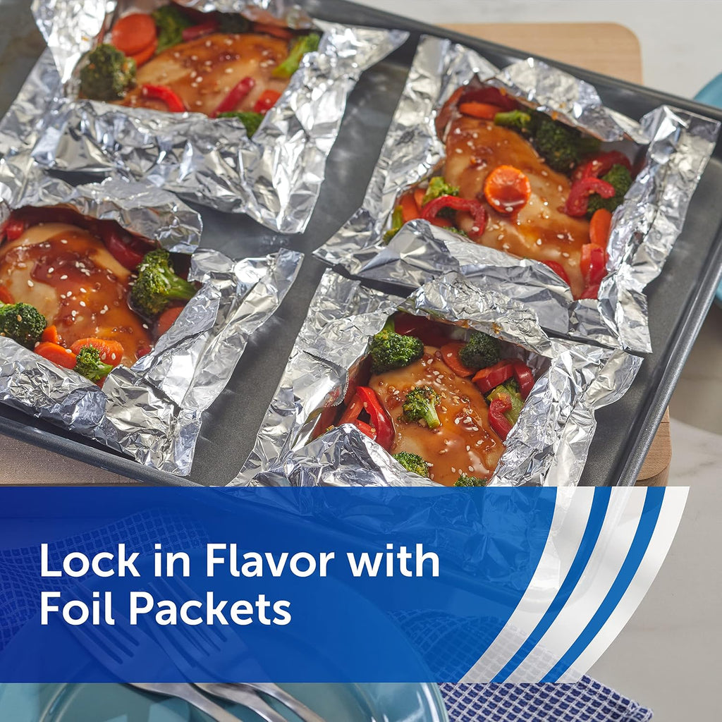 Reynolds Wrap Everyday Strength Aluminum Foil Roll, Freezer Safe and Grill Safe, Great for Foil Packets and Home Cooking, 12 Inches Wide, 200 Total Sq. Ft.