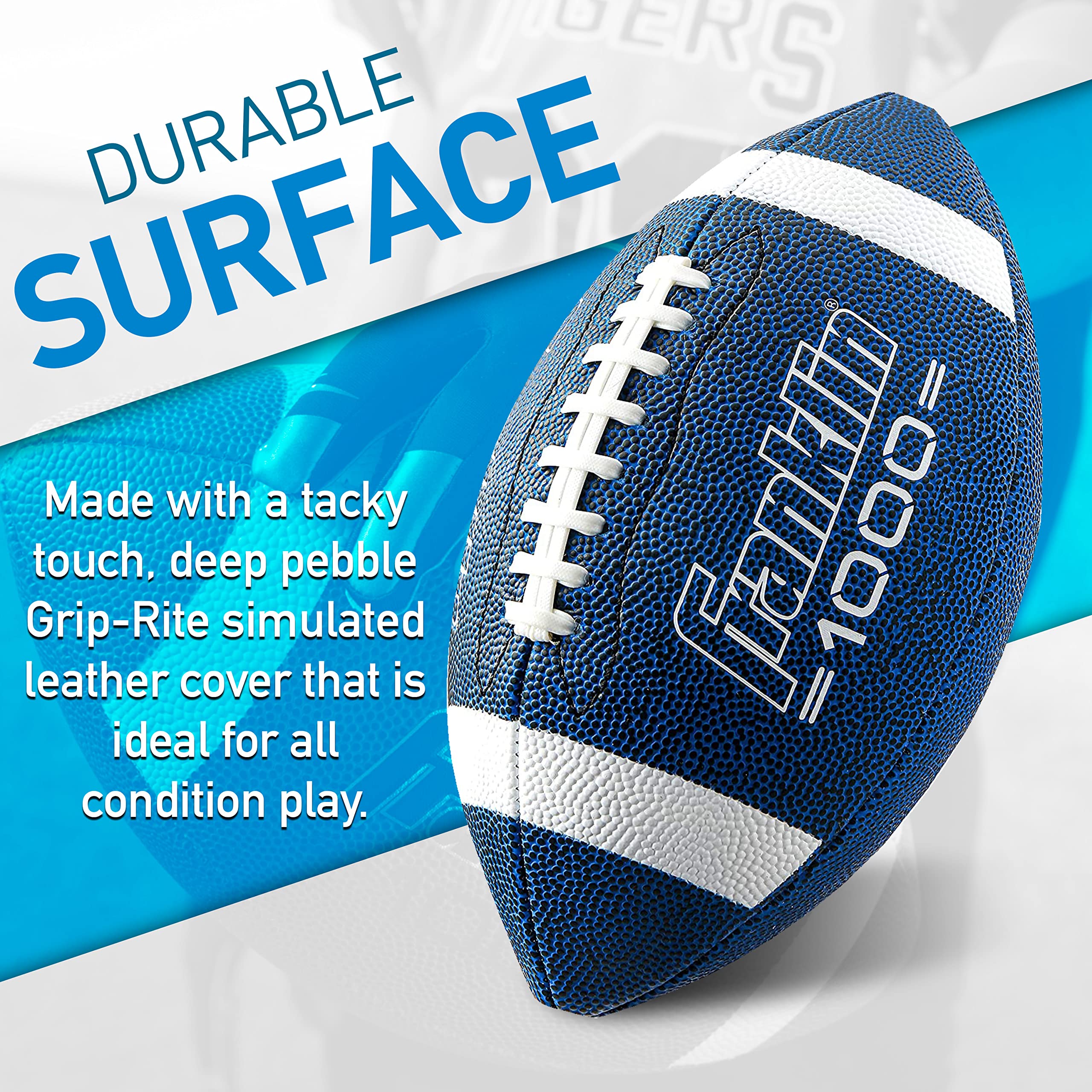 Franklin Sports Youth + Adult Footballs - Extra Grip 1000 Official Size, Junior + Pee Wee Kids - 1 + 12 Packs