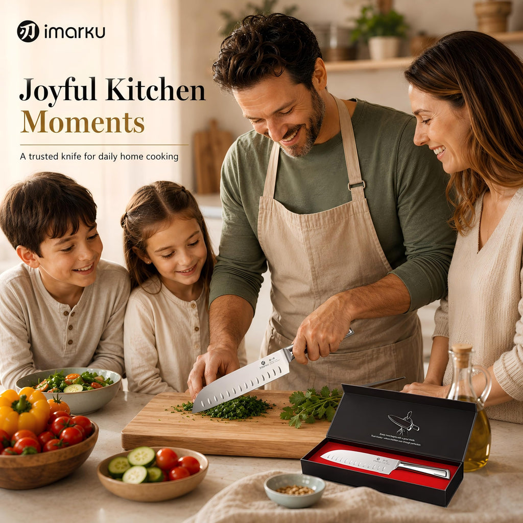 imarku Chef Knife 7 Inch Kitchen Knife Ultra Sharp Santoku Knife - High Carbon Japanese Chefs Knife, Kitchen Gadgets 2025, Apartment Essentials, Birthday Gifts for Him Her, Best Gifts for Women Men
