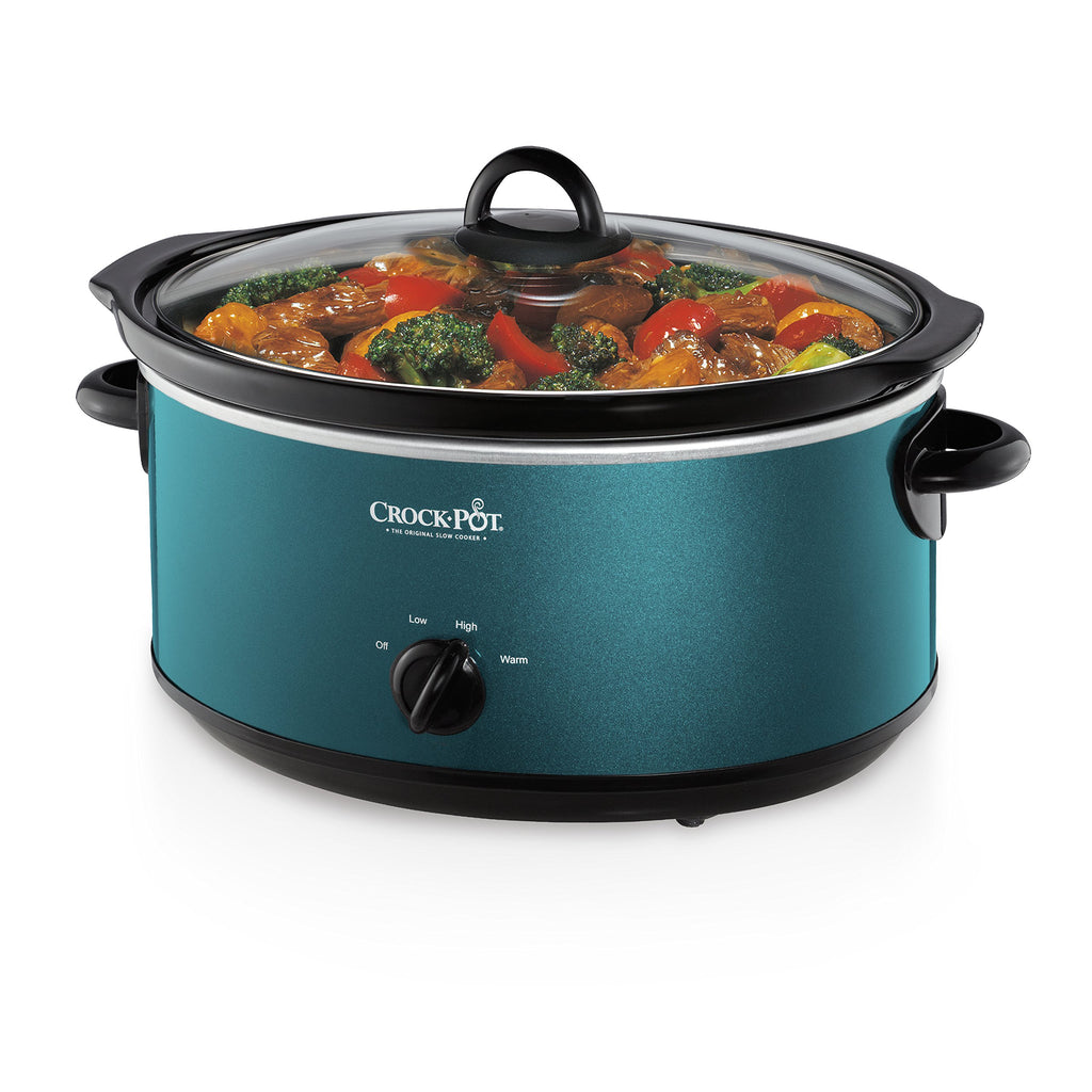 Crock-Pot 7-Quart Manual Slow Cooker, Family Size Serves 8+ People & Fits 6-lb Roast, Removable Stoneware with Warming Setting, Dishwasher Safe for Easy Cleanup, Stainless Steel