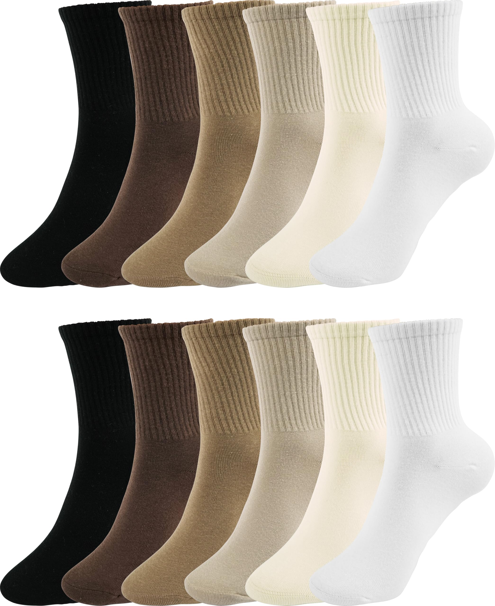 BomKinta Women Casual Calf Socks - Cute Cotton Crew Socks - Soft Above Ankle Sock Gifts 6 Pairs Size 5-10
