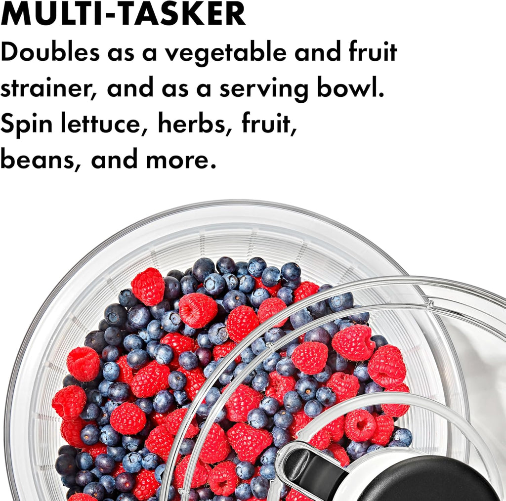 OXO Good Grips Salad Spinner | Lettuce Spinner | Fruit Washer | Fruit Washing Bowl with Strainer | Vegetable Cleaner | Salad Cleaner | Lettuce Washer | 6.22 Quart Capacity