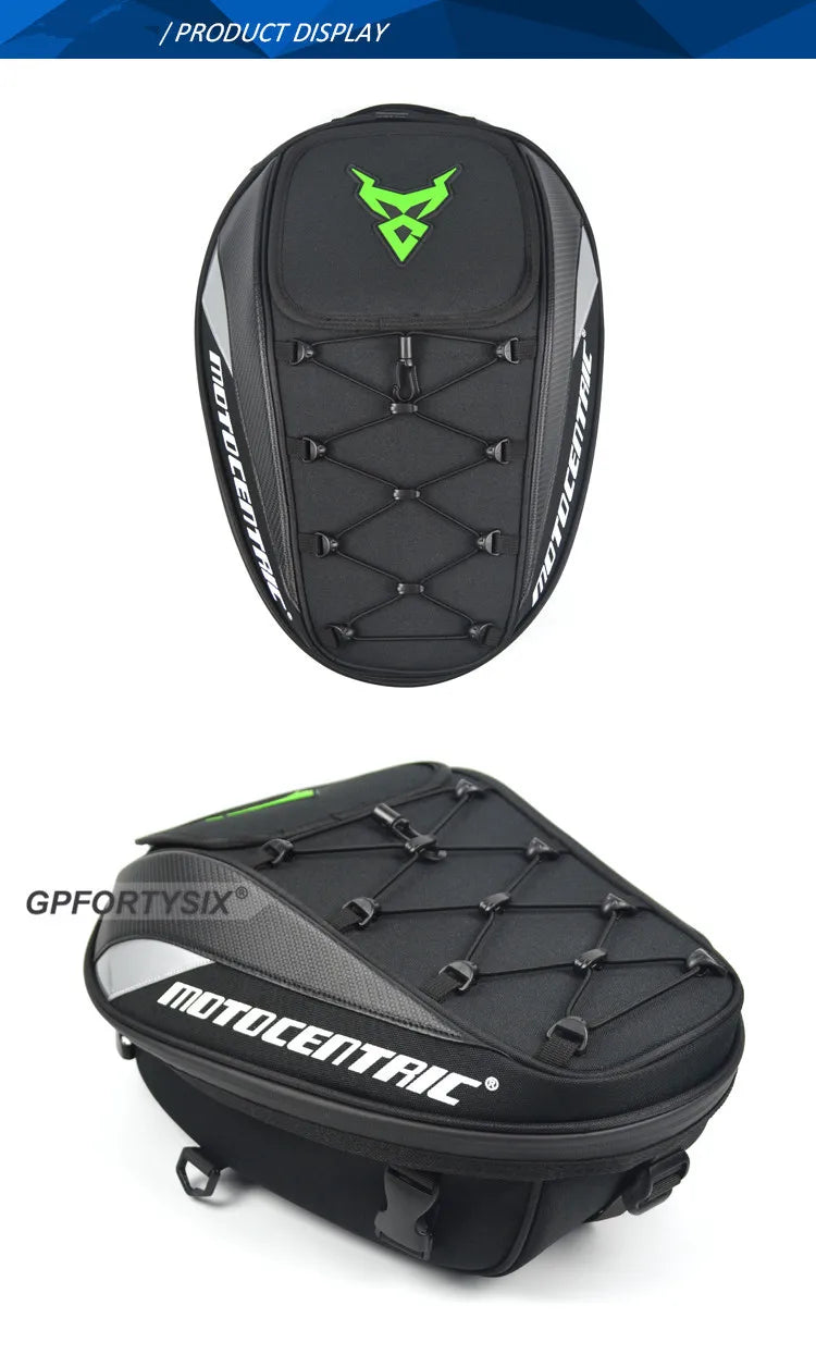 MOTOCENTRIC Motorcycle Back Seat Bags Waterproof Tail Bag Rear Seat Bag Multifunctional Motorbike Helmet Bag Moto Rider Backpack