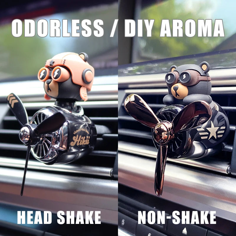 Odorless DIY perfume ornament airplane pilot bear car air freshener decoration accessories aroma vent clip fragrant diffuser men