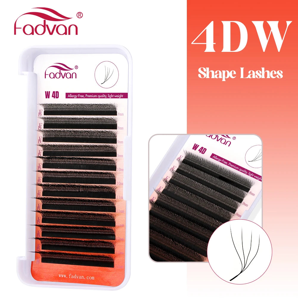 FADVAN 3D/4D/5D/6D/7D/8D W Shaped Eyelash Extension C D Curl Natural Mink Lash Premade Volume Fan False Eyelashes Makeup Supplie