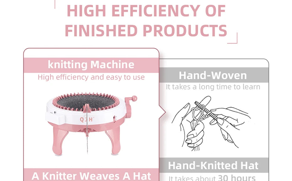 QJH Official Genuine Knitting Machine Kit 48needle Manual Knitting Loom Machine Smart DIY Sweater Scarves Hat Glove With Counter