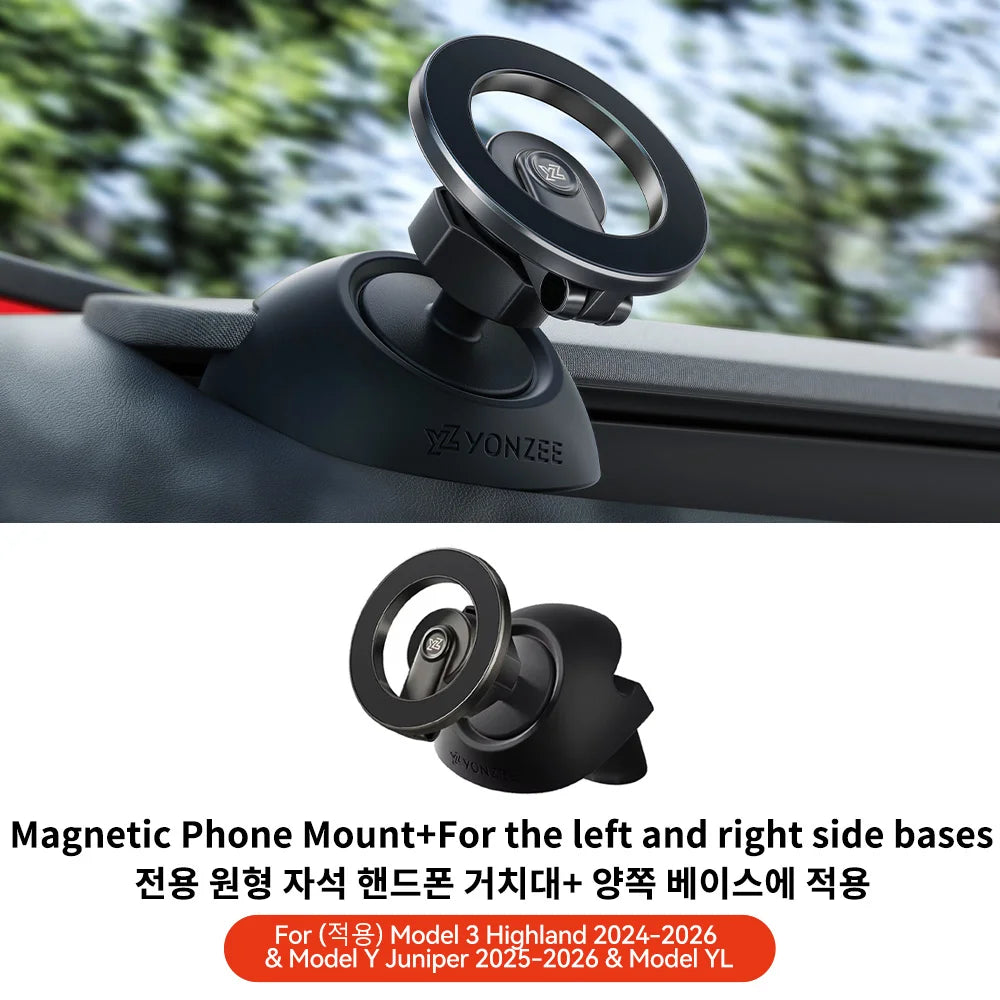 YZ For Tesla Magnetic Car Phone Holder 2026 Model 3/Y/YT Highland Juniper Air Vent Mount Car Bracket Stand 360 Degree Rotatable