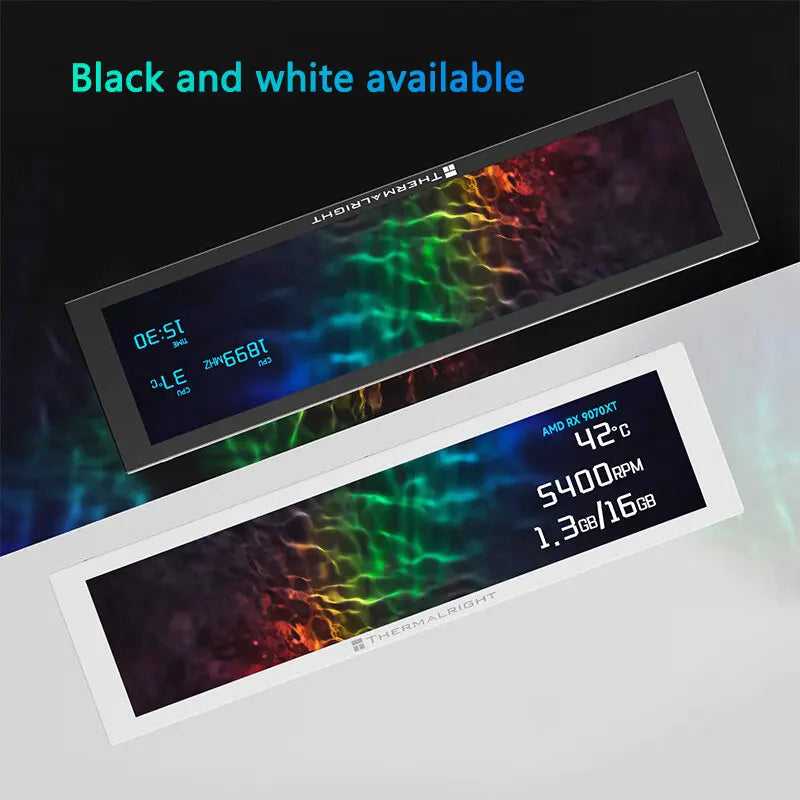 Thermalright TROFEO VISION LCD IPS full-color LCD screen，9.16 inches/magnetic/1920*480 resolution/USB Type-C port Display screen