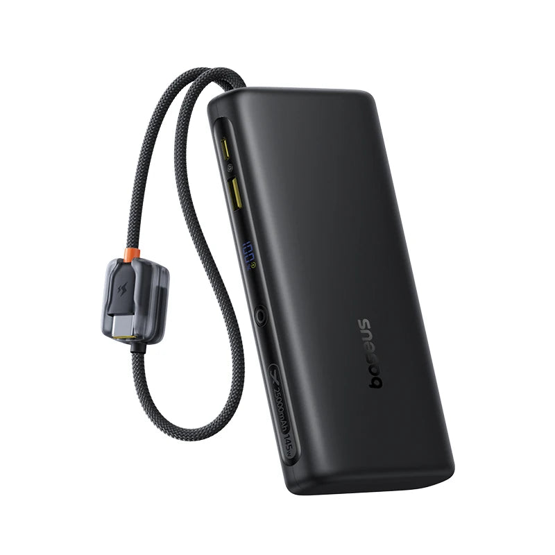 【CCC】Baseus 25000mAh 145W Power Bank Built-In Dual USB-C Cable Fast Charge Digital Display Power Bank For Mac iPhone Samsung