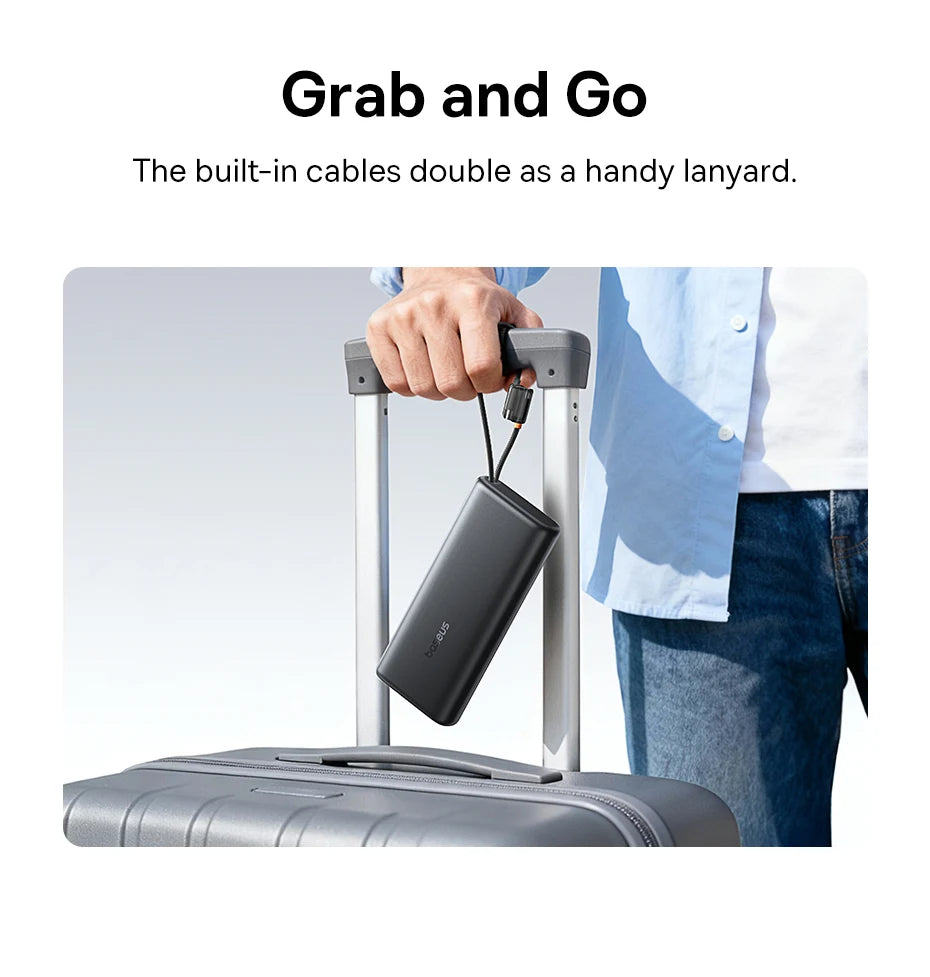 【CCC】Baseus 25000mAh 145W Power Bank Built-In Dual USB-C Cable Fast Charge Digital Display Power Bank For Mac iPhone Samsung