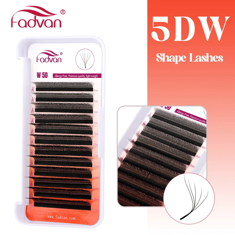 FADVAN 3D/4D/5D/6D/7D/8D W Shaped Eyelash Extension C D Curl Natural Mink Lash Premade Volume Fan False Eyelashes Makeup Supplie