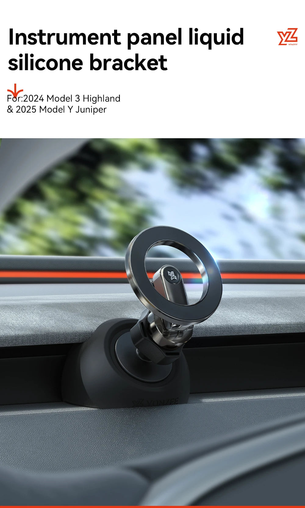 YZ For Tesla Magnetic Car Phone Holder 2026 Model 3/Y/YT Highland Juniper Air Vent Mount Car Bracket Stand 360 Degree Rotatable