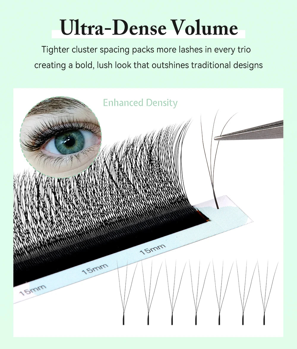 Yelix Smaller Opening 3D Lashes Narrow 3D W Shape Eyelash Extension Premade Volume Fan Lashes Natural Soft Eyelash