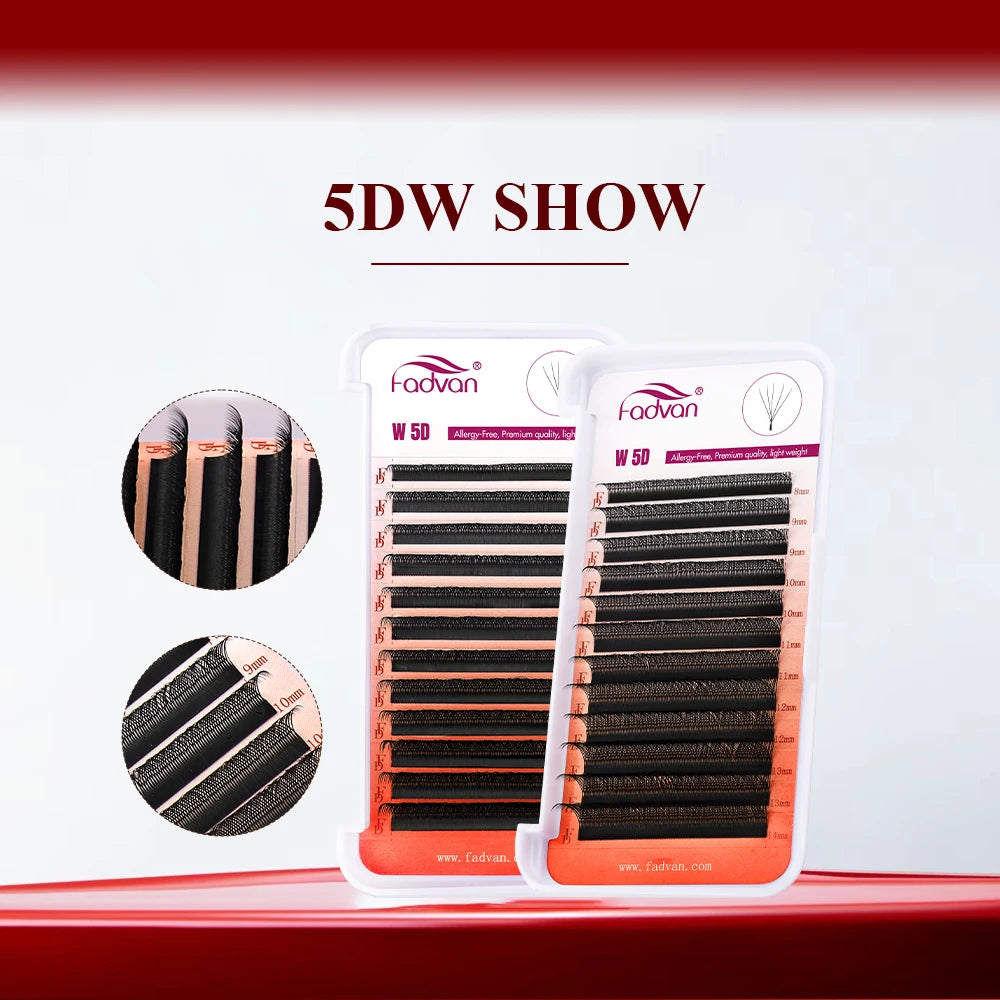 FADVAN 3D/4D/5D/6D/7D/8D W Shaped Eyelash Extension C D Curl Natural Mink Lash Premade Volume Fan False Eyelashes Makeup Supplie