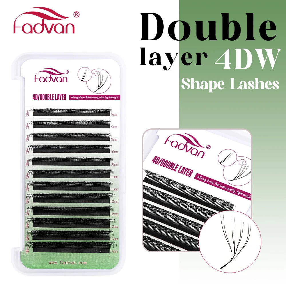 FADVAN 3D/4D/5D/6D/7D/8D W Shaped Eyelash Extension C D Curl Natural Mink Lash Premade Volume Fan False Eyelashes Makeup Supplie