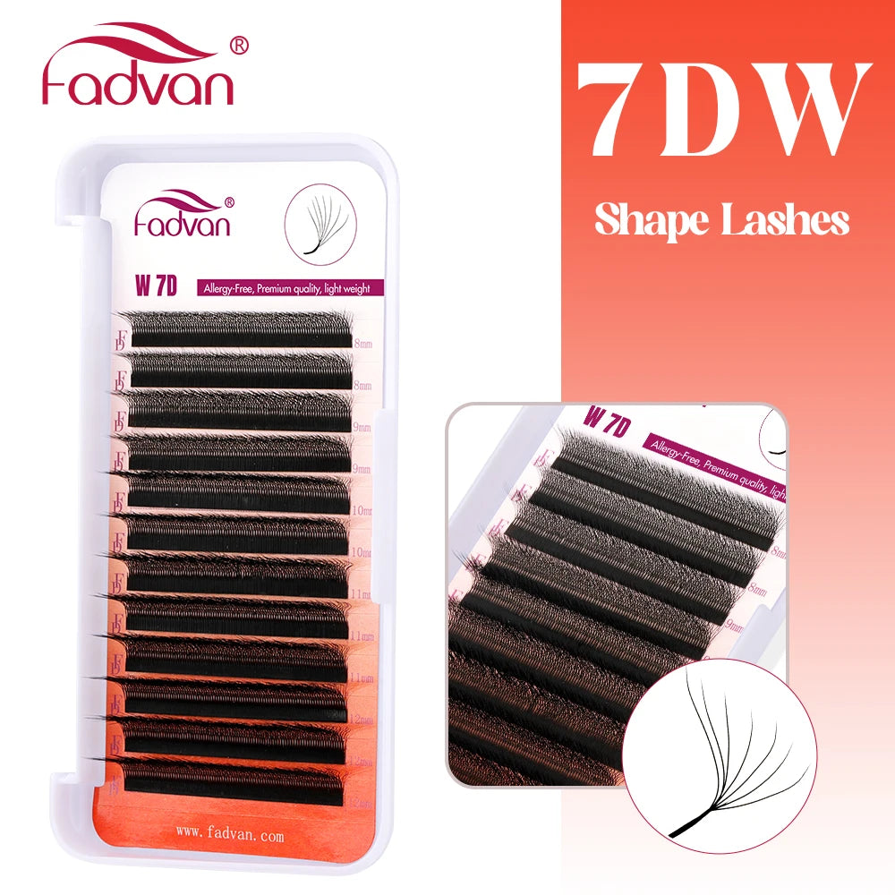 FADVAN 3D/4D/5D/6D/7D/8D W Shaped Eyelash Extension C D Curl Natural Mink Lash Premade Volume Fan False Eyelashes Makeup Supplie